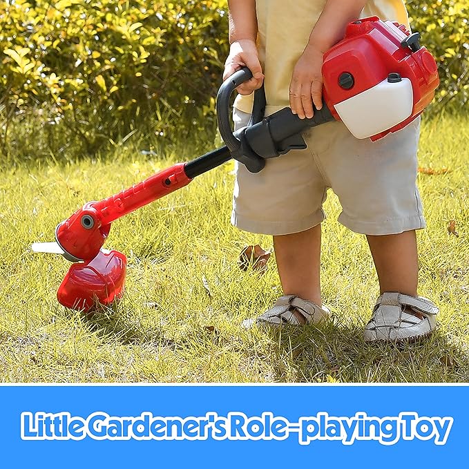 Toy Choi's Toy Trimmer - Power Construction Kids Trimmer,Outside Pretend Play Garden Toy with Light Sound,Educational Gift Kid Toddler Tool Set for Boy Girl Age 3, 4, 5,6,7+