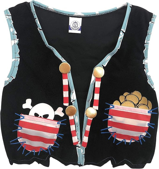 Liontouch - Pirate Vest - Captain Red Stripe | Age 3-8 Years - One Size Fits All | Pretend Play For Toddler Boys with Skull Motive | Dress Up, Fancy Dresses & Costumes For Kids Sailing the Caribbeans
