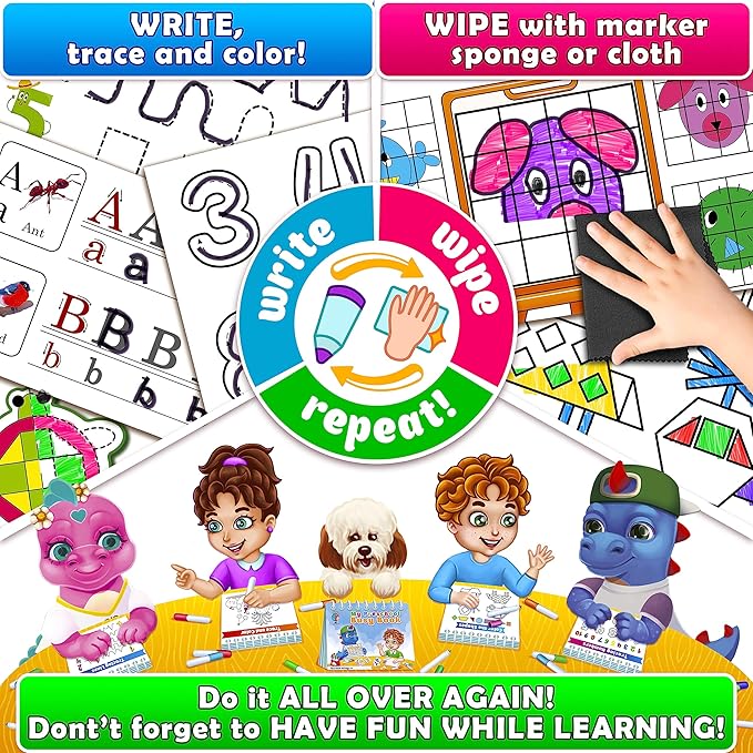 Curious 2 Learn Montessori pre-Assembled Busy Book for Toddlers Ages 3 and Up, Pre K Preschool Learning Activities Book - Autism Sensory Learning & Education Toys Kindergarten Workbook (Blue)
