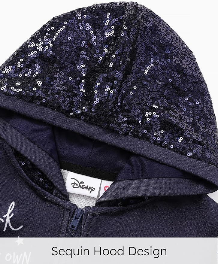 Disney Frozen Elsa Stitch Minnie Mouse Toddler Girl Jacket Sequin Zipper Hoodie Sweatshirt Coat Birthday Clothes 3-13 Years