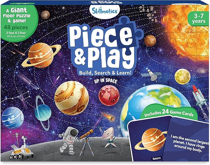 Skillmatics Floor Puzzle & Game - Piece & Play Space, Jigsaw & Toddler Puzzles, Educational Toy, Gifts for Boys & Girls Ages 3, 4, 5, 6, 7 (48 Pieces, 2 x 3 feet)