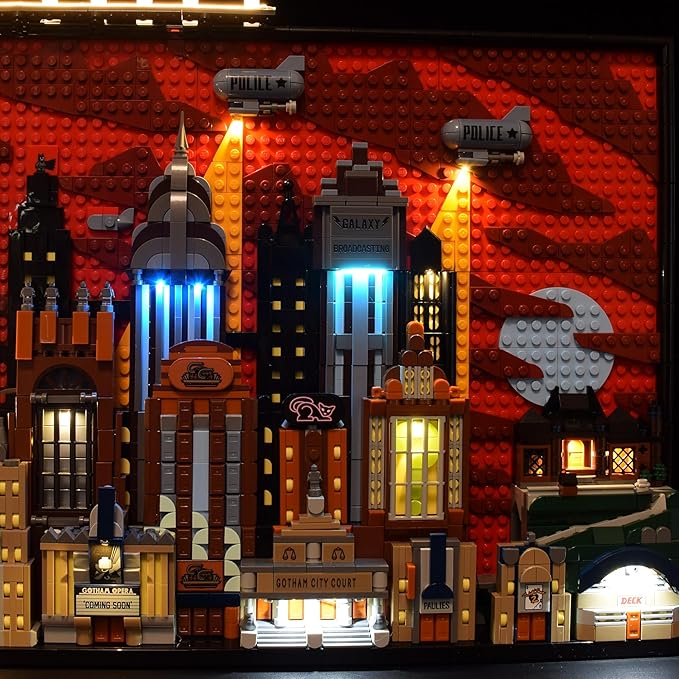 LightGo LED Lighting Kit Designed for Batman Compatible with Lego 76271 The Animated Series Gotham City Building Set - Not Include Model (Classic Version)