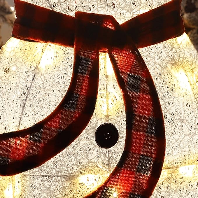 BlueWish Snowman Christmas Decorations, 5FT Lighted Snowman Decorations for Outdoor, Christmas Decorations Outdoor Warm Light Up 90 LED for Yard Indoor Garden Lawn