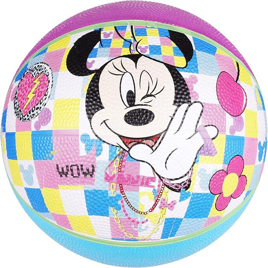 Disney Minnie Mouse Basketball Size 6, Icon Design Indoor and Outdoor Game Youth Sports Ball for Boys and Girls, Multi