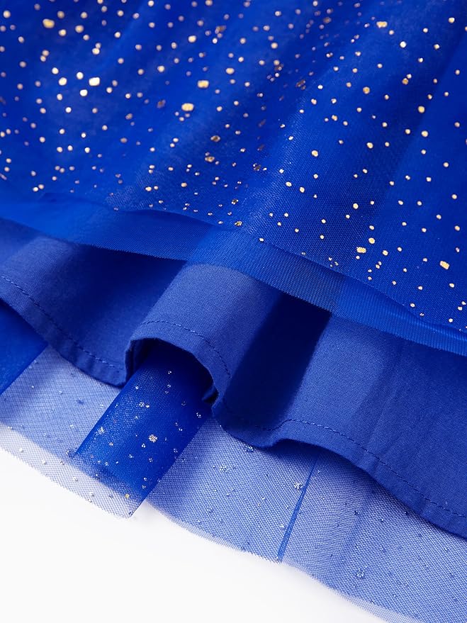 Disney Frozen Elsa Princess Cinderella Ariel Jasmine Rapunzel Baby/Toddler Dress, Ruffle Long-Sleeve Mesh Overlay Tulle Dress