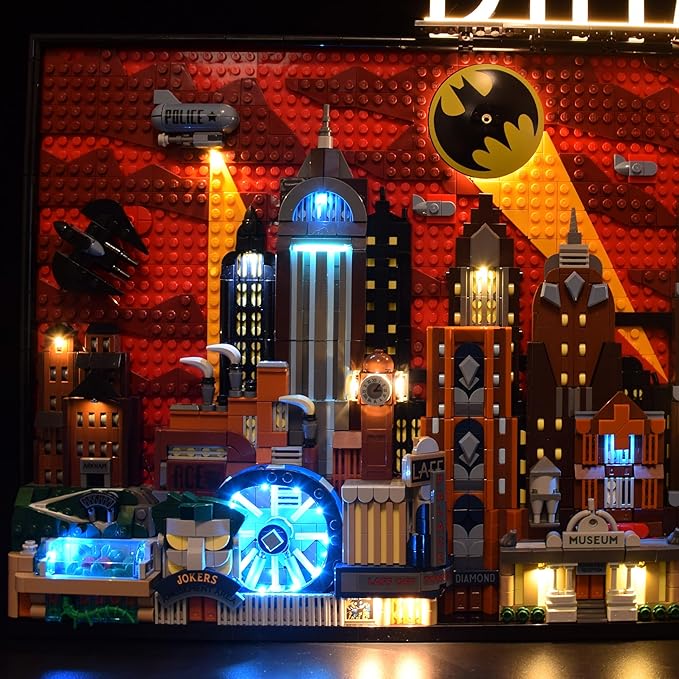 LightGo LED Lighting Kit Designed for Batman Compatible with Lego 76271 The Animated Series Gotham City Building Set - Not Include Model (Classic Version)