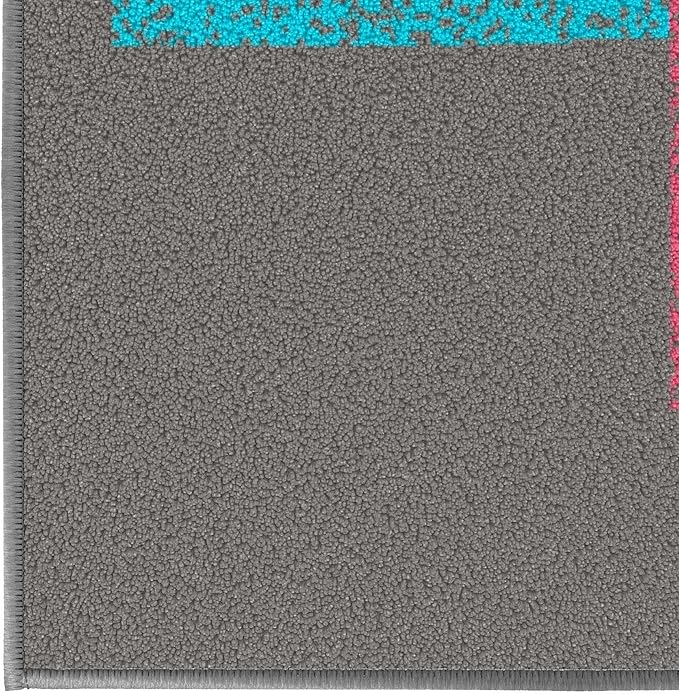 Ottomanson 2'7" x 6' Hopscotch Kids Rug - Play Mat for Playroom, Bedroom, Daycare & Classroom - Fun & Interactive Game Carpet - Durable and Non-Slip - Perfect for Learning & High-Traffic Areas, Pink