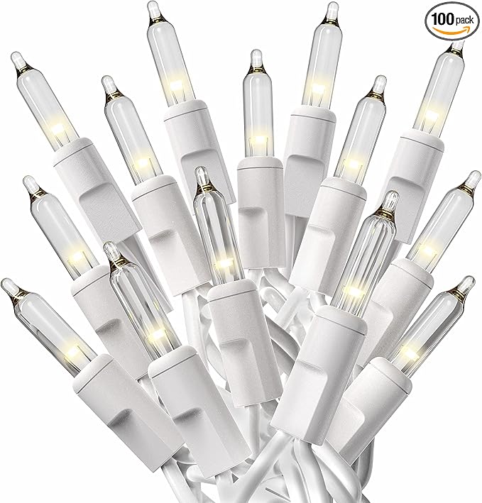 PREXTEX 200 Count Clear Christmas Lights - 40 ft Warm White Xmas Lights String Bulbs with White Wire for Indoor and Outdoor Holiday Decor, Trees and More