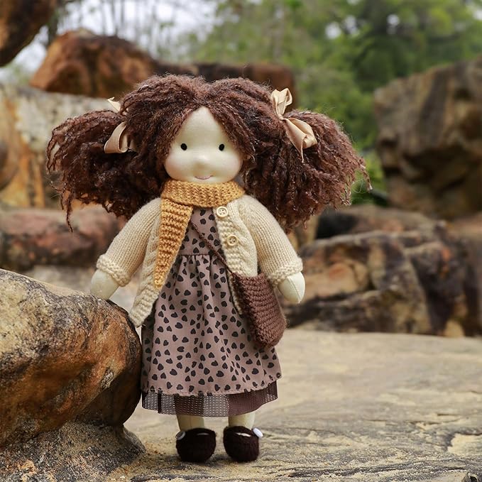 Waldorf Doll Handmade Rag Doll - Personalized Collectors Plush Doll for Kids Birthday Present with Beautiful Present Box-Ballerina 12"