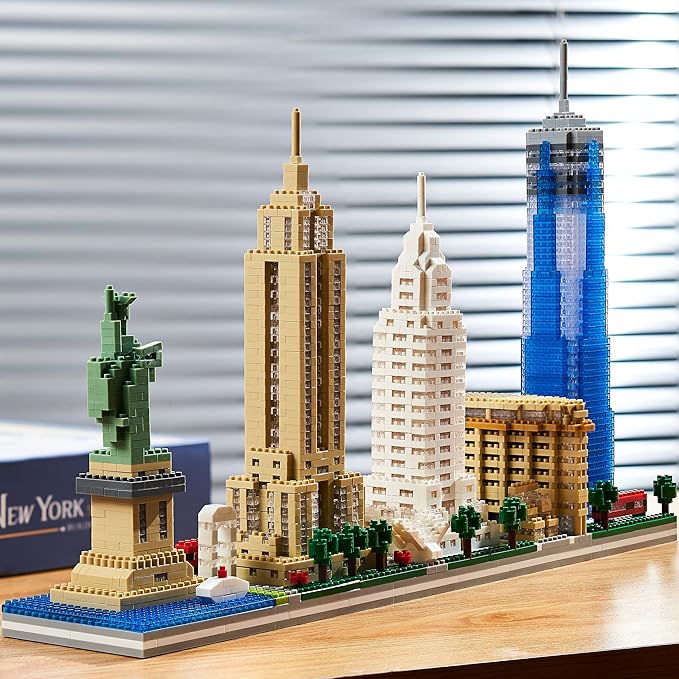 New York Skyline Building Set - 3452pcs | Challenging & Detailed Architecture for Adults & Teens