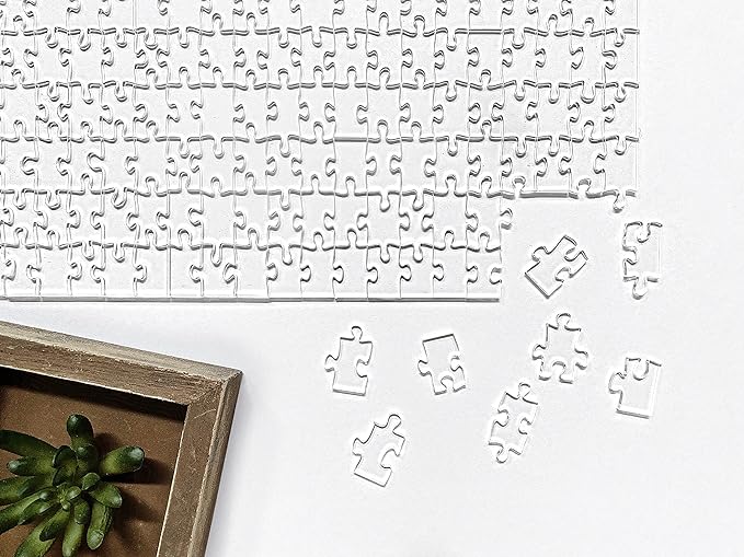 The Clearly Impossible Puzzle ® 100 Pieces - Clear Difficult Jigsaw Puzzle - False Edge Pieces - Clear Hard Puzzle - 100 Piece