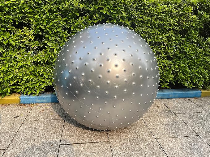 Large Sensory Massage Ball for Kids, 33.5" 85CM Bouncy Exercise Balls, Big Inflatable Balls with Tactile Spikes, Outdoor Play Yoga Balls, Large Beach Ball (2 Set Grey)