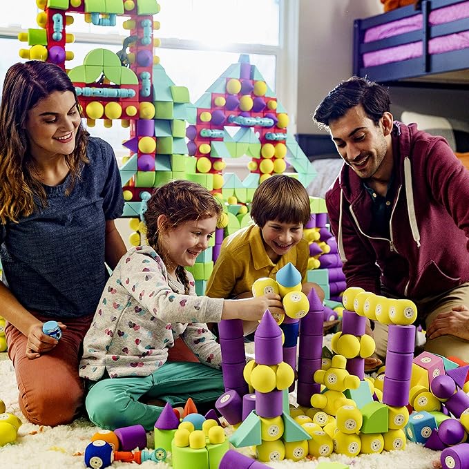 Magnetic Foam Blocks – STEM Preschool Toys for Children, Toddlers, Boys and Girls, The Ultimate Bath Toy – Castle Set, Bath Building Blocks, Engineering Toys for Kids 3-7