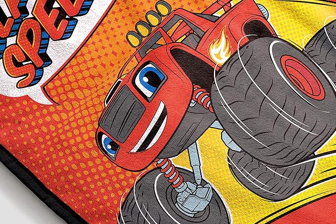 Jay Franco Blaze and The Monster Machines Kid's Throw Blanket, Plush 46" x 60" Throw Blanket for Boys & Girls, Soft Fleece Throw Blanket for Toddlers, Cozy, Fade Resistant Warm Blanket for Kids, Red