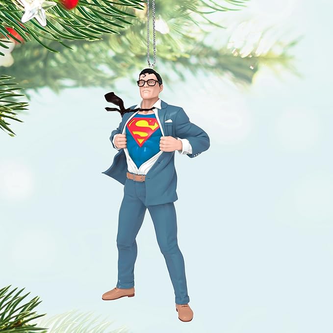 Hallmark Keepsake Christmas Ornament 2024, DC Superman Clark Kent, Gifts for DC Comics Fans