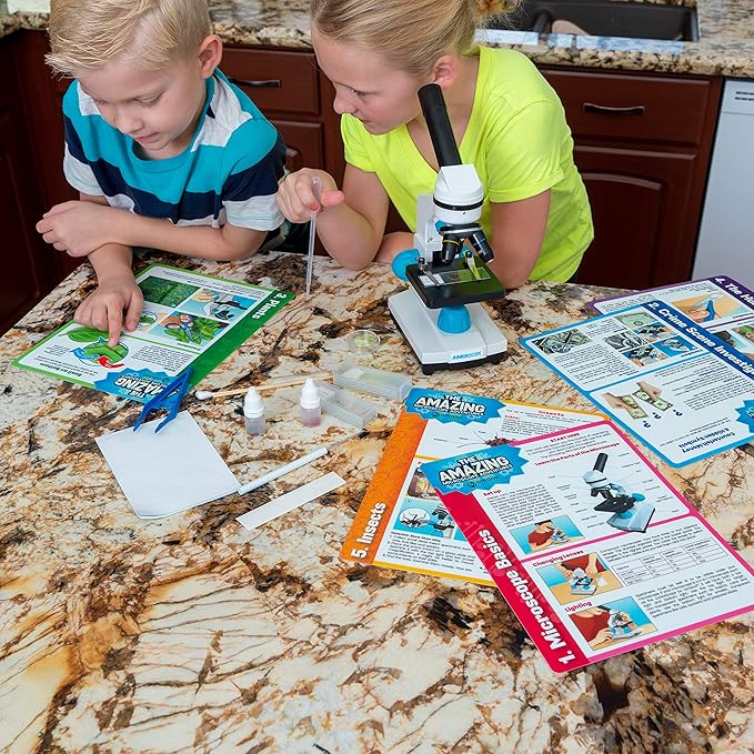 Omano Juniorscope Microscope for Kids – Microscope Kit for Kids 8+ for Science Microscope Experiments – Kids Microscope Kit That Encourage STEM Exploration – Beginner Microscope for Kids 8 and Up.
