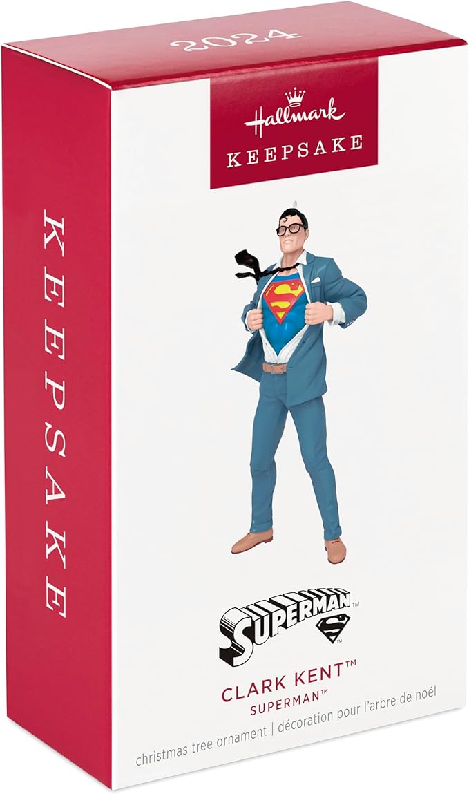 Hallmark Keepsake Christmas Ornament 2024, DC Superman Clark Kent, Gifts for DC Comics Fans