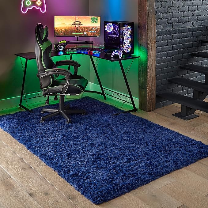 Ophanie Blue Rug, Boys 3x5 Rugs for Bedroom Royal Dark Blue Carpet Nursery Aesthetic, Kids Playroom Navy Area Rugs for Girls Teen Home Decor