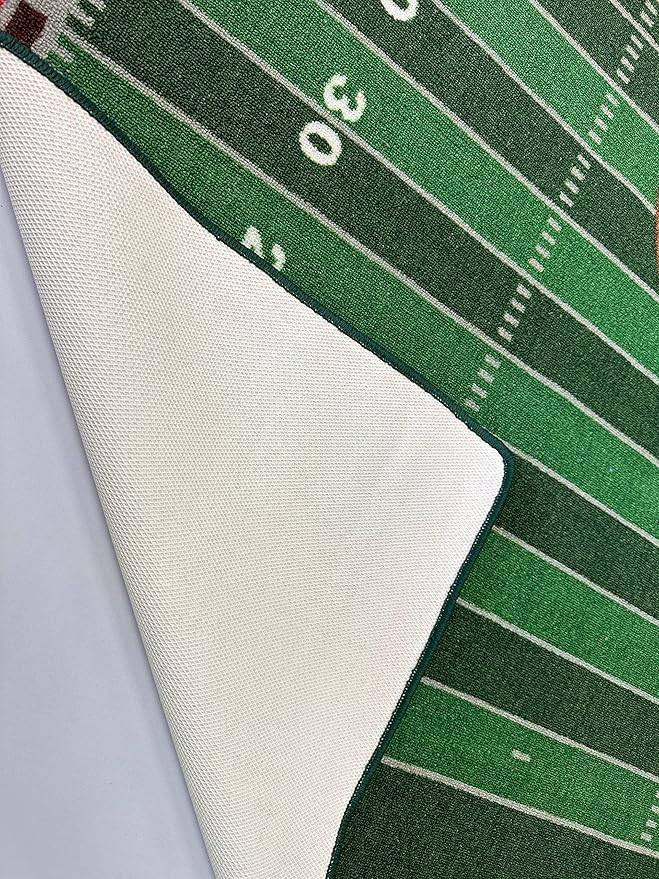 Mybecca Kids Rug American Football Field Rug 5'x7' (Approx:4'11" X 6' 10") Non-Slip Gel Backing (59" x 82") Children Area Rug for Playroom & Nursery