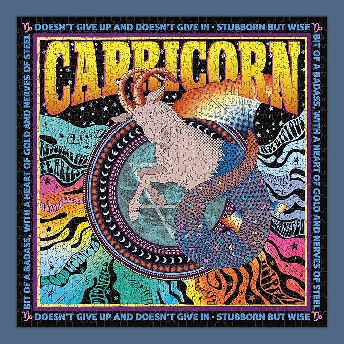 Zodiax - 1000 Piece Jigsaw Puzzle - Capricorn - Fun Birthday Gift For Kids, Adults | Astrology Gifts for Women and Men | Zodiac Horoscope Puzzle