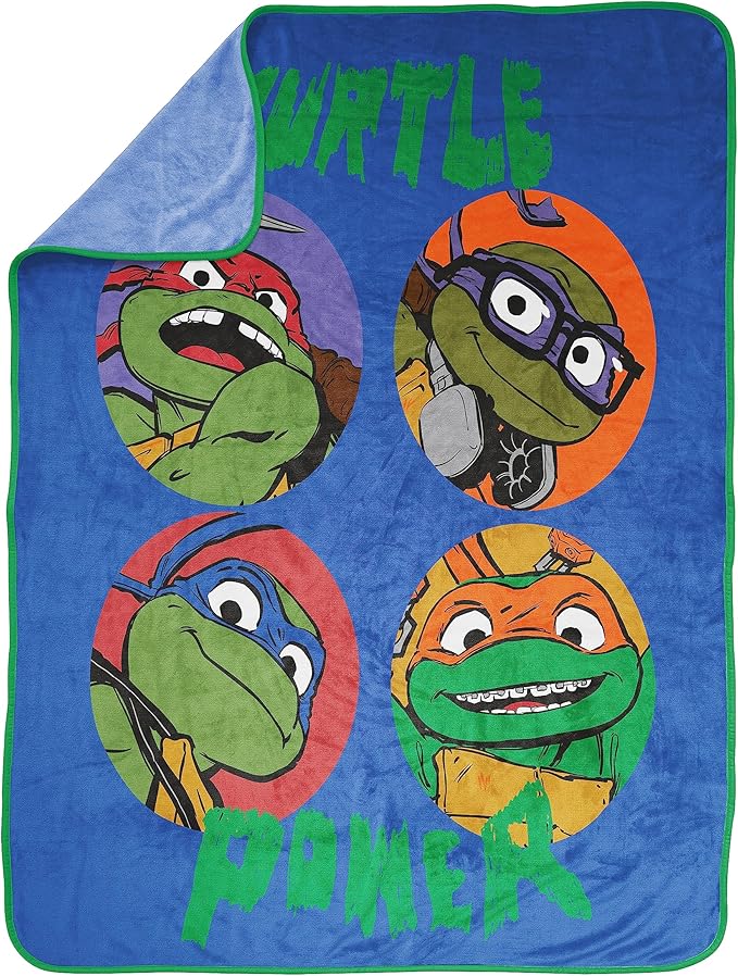 Jay Franco Nickelodeon Teenage Mutant Ninja Turtles Kid's Throw Blanket - Plush 46" x 60" for Boys & Girls, Soft Fleece, Fade Resistant, Warm for Toddlers