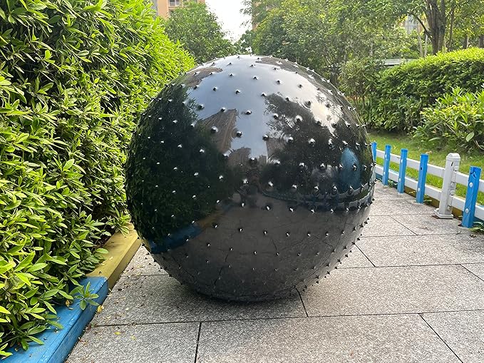 Large Sensory Massage Ball for Kids,2-Pack 33.5" 85CM Bouncy Exercise Balls, Big Inflatable Toys with Tactile Spikes, Outdoor Giant Yoga Balls, Large Beach Ball (2 Black)