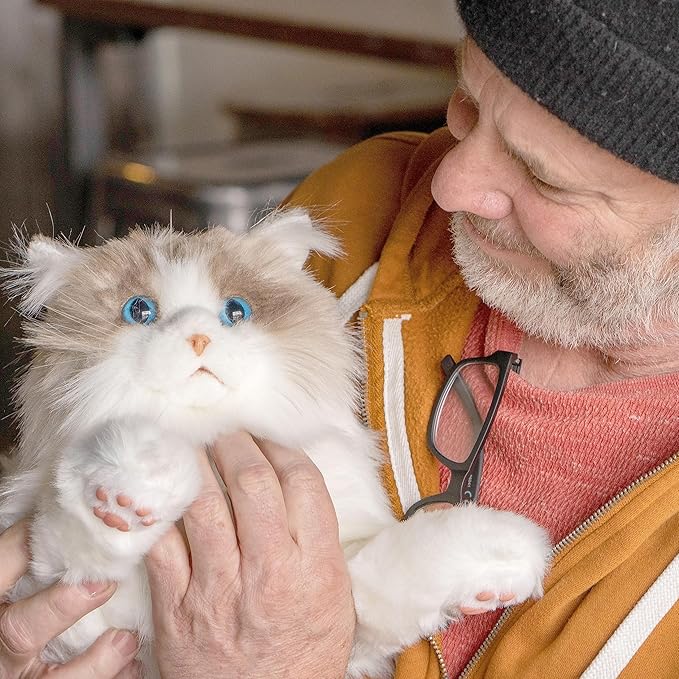 Chongker Weighted Stuffed Animals,Handmade Realistic Cat Plush Toy 2.8LBS,Lifelike Real Cat Size Companion Pet, Ragdoll Cat
