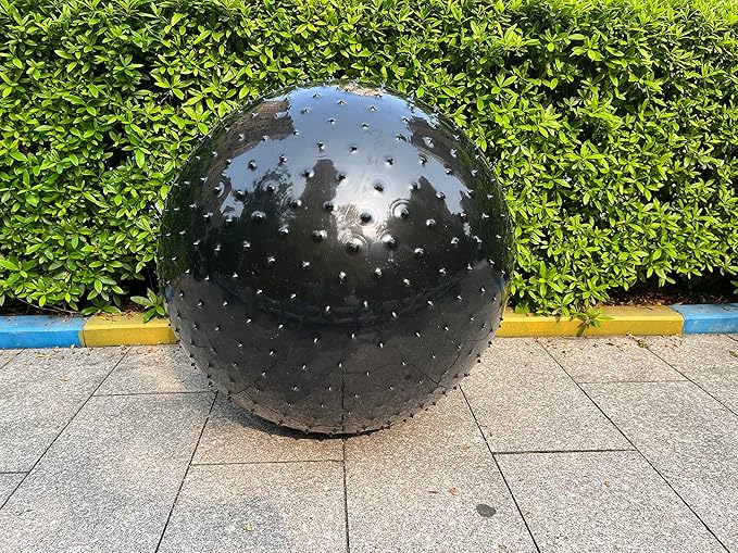 Large Sensory Massage Ball for Kids,2-Pack 33.5" 85CM Bouncy Exercise Balls, Big Inflatable Toys with Tactile Spikes, Outdoor Giant Yoga Balls, Large Beach Ball (2 Black)